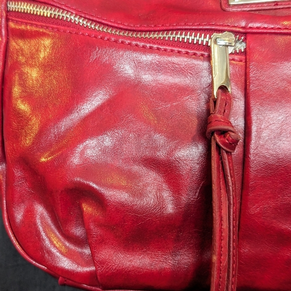 Red Nine West Faux Leather Generous Sized Hobo Bag - Picture 3 of 10